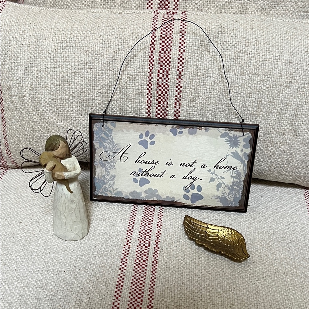 DEMDACO Angel Figurine and Dog Plaque Set with Angel Wing Dish